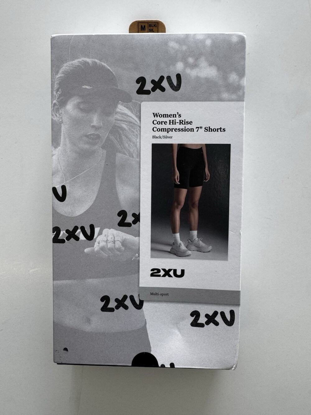 2XU Womens Core High-Rise Compression Shorts Size M Black Silver